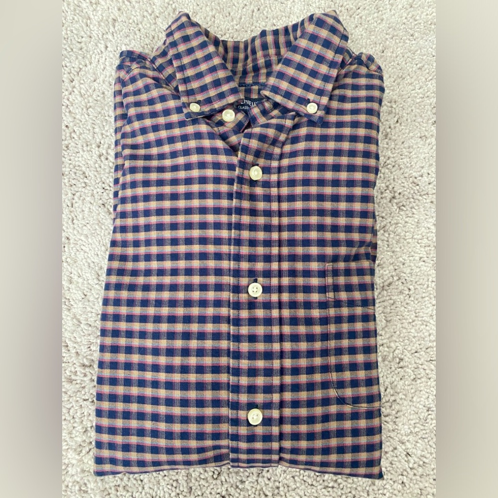 Cremieux Mens Classic Button Down Long Sleeve Plaid Shirt 100% Cotton Sz Medium